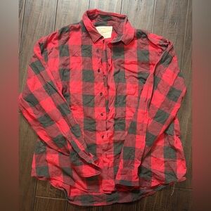 Gap red and black plaid flannel shirt